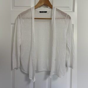 NIC+ZOE Linen White Textured Knit Top